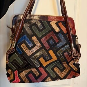 Patchwork Leather Tote Bag